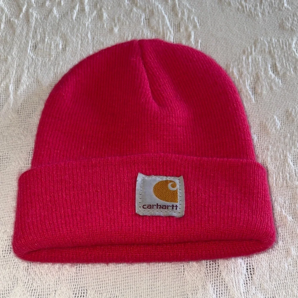 Gently Loved Carhartt Kids Bright Pink Knit Hat